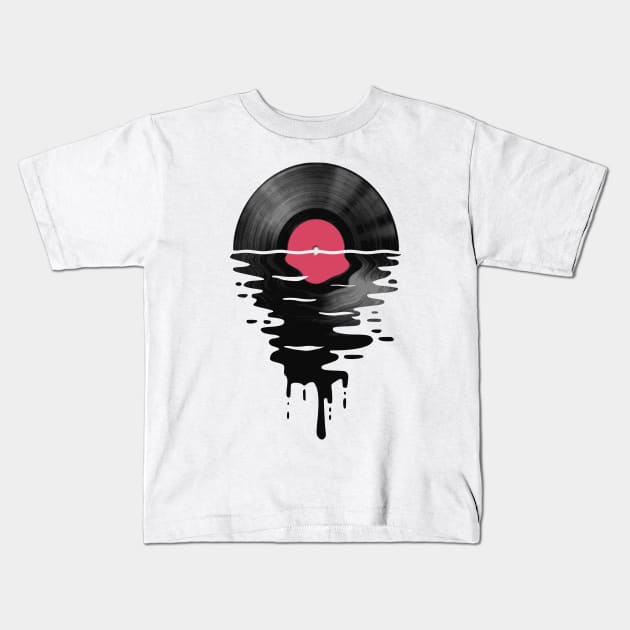 Vinyl Sunset Kids T-Shirt by Nerd_art